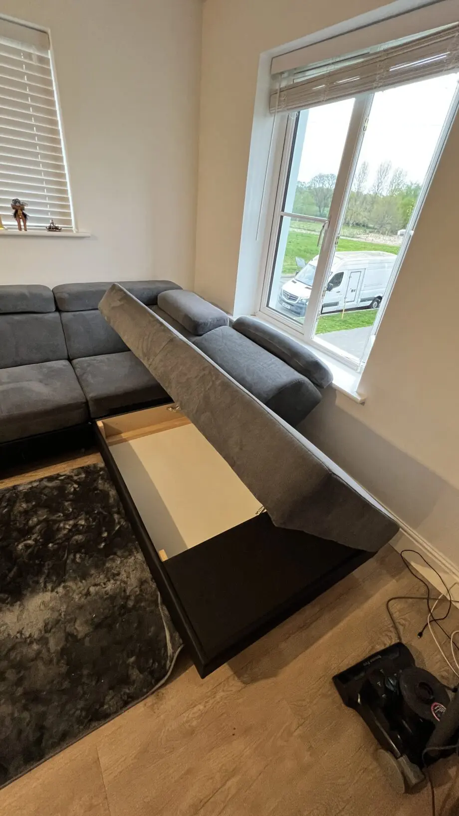 Grey Sofa Bed with big Storage