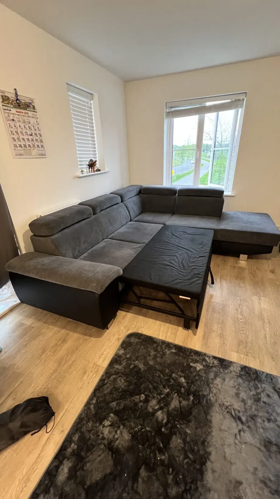 Grey Sofa Bed with big Storage