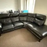 Black Leather Sofa - Electric Recliner & USB Charging