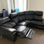 Black Leather Sofa - Electric Recliner & USB Charging