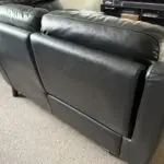 Black Leather Sofa - Electric Recliner & USB Charging