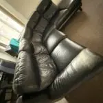 Black Leather Sofa - Electric Recliner & USB Charging