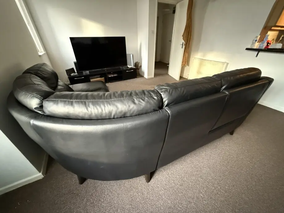 Black Leather Sofa - Electric Recliner & USB Charging