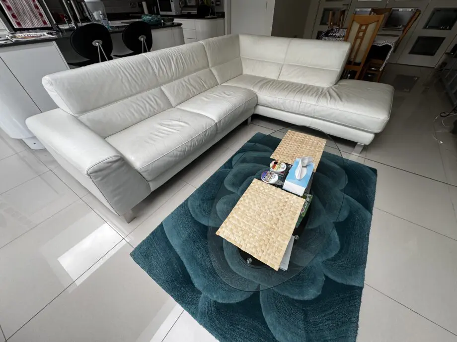 Top quality White Leather Corner Sofa