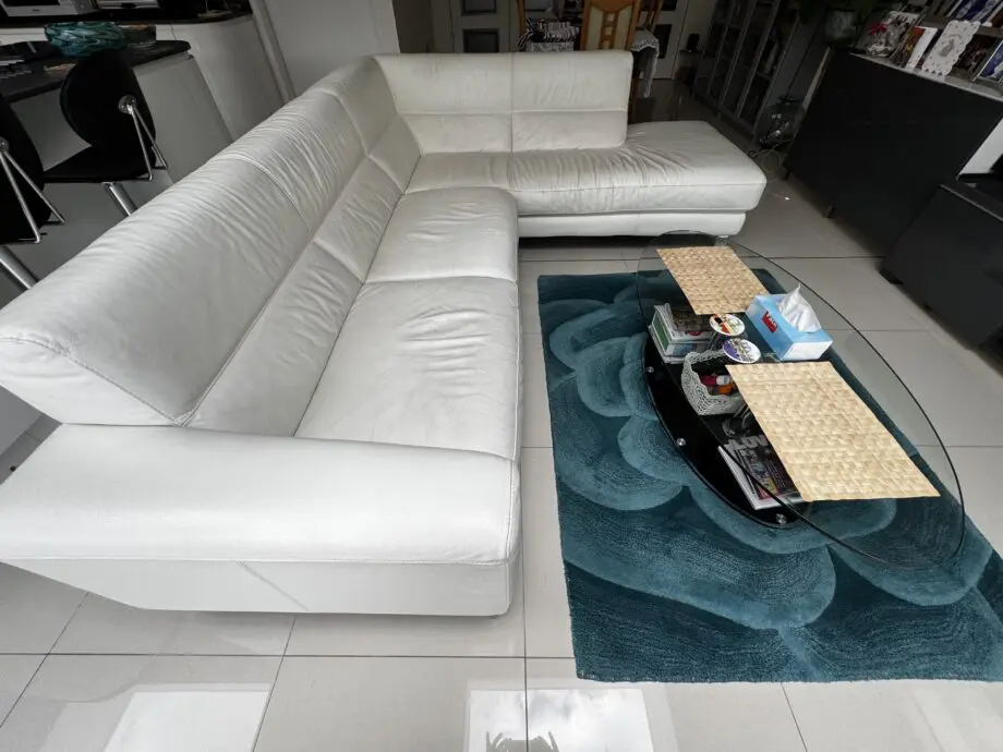 Top quality White Leather Corner Sofa