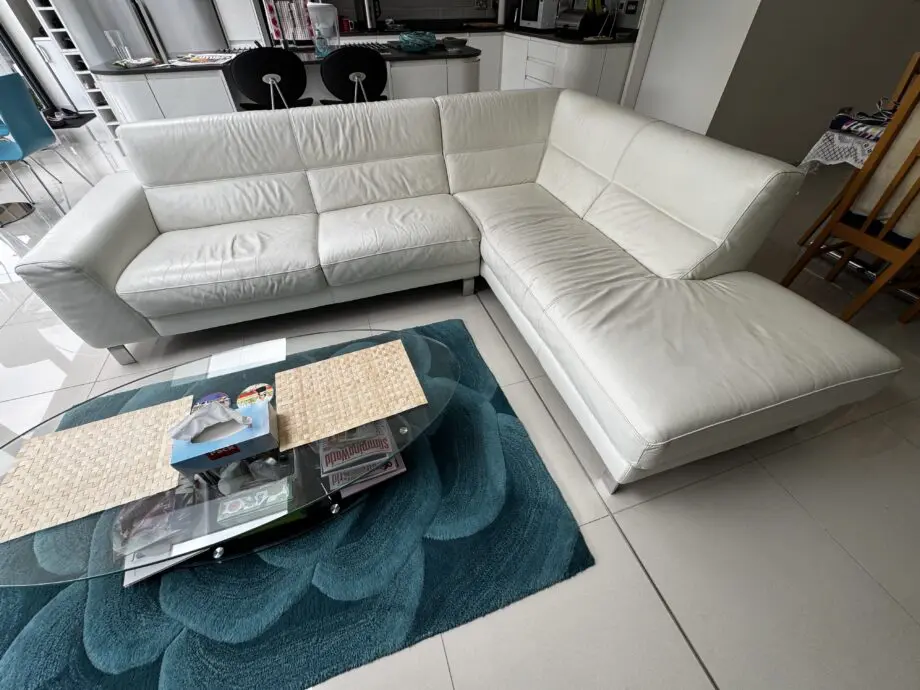 Top quality White Leather Corner Sofa