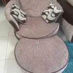 DFS Beige & Brown Corner Sofa with Swivel Chair