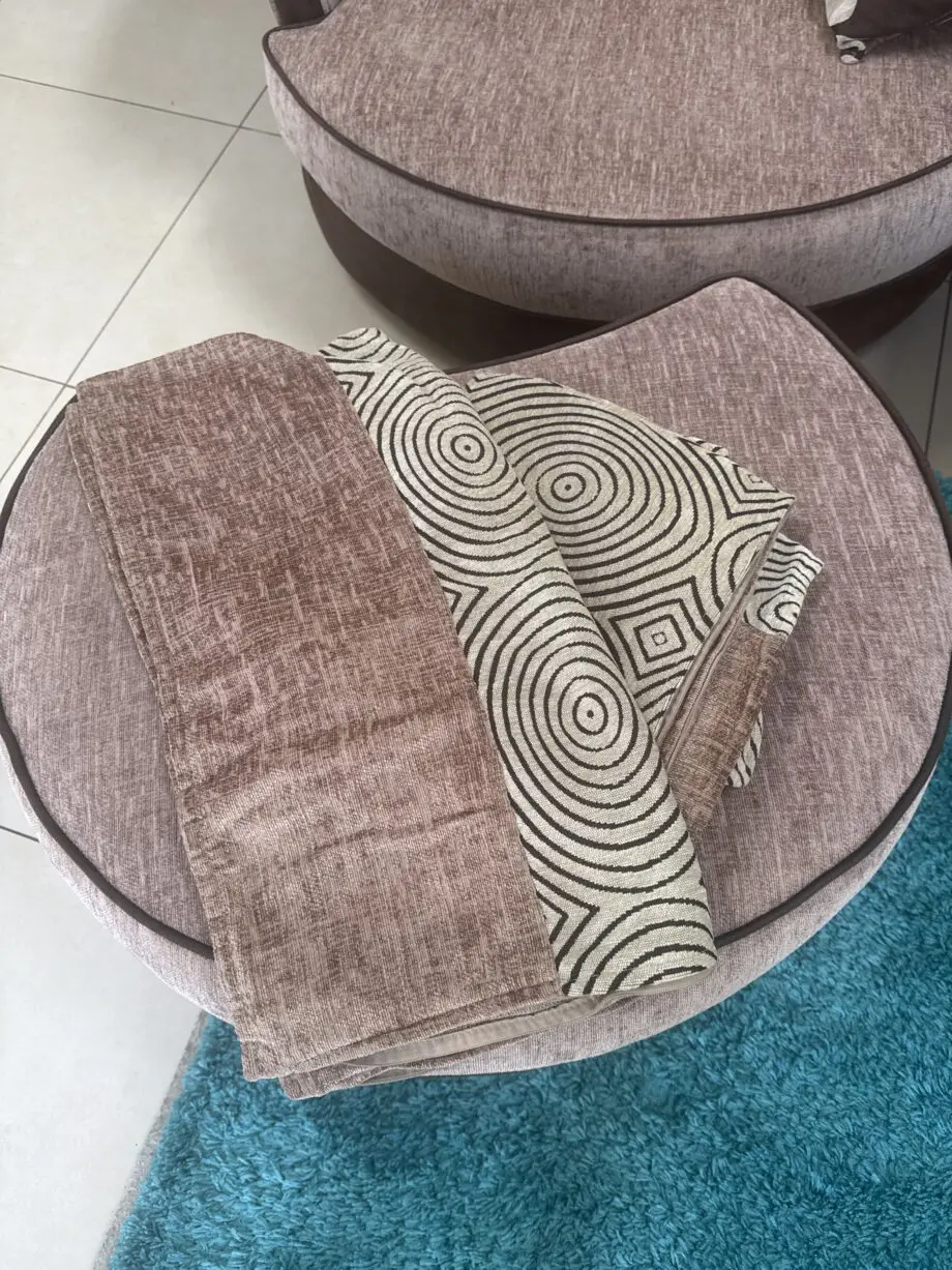 DFS Beige & Brown Corner Sofa with Swivel Chair