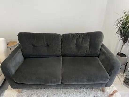 M&S Small 3 Seater Felix Sofa - Charcoal plush chenille