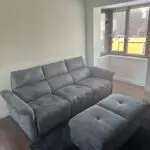 Sofology Cadenza sofa and footstool lead grey