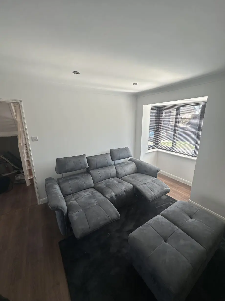 Sofology Cadenza sofa and footstool lead grey