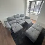 Sofology Cadenza sofa and footstool lead grey