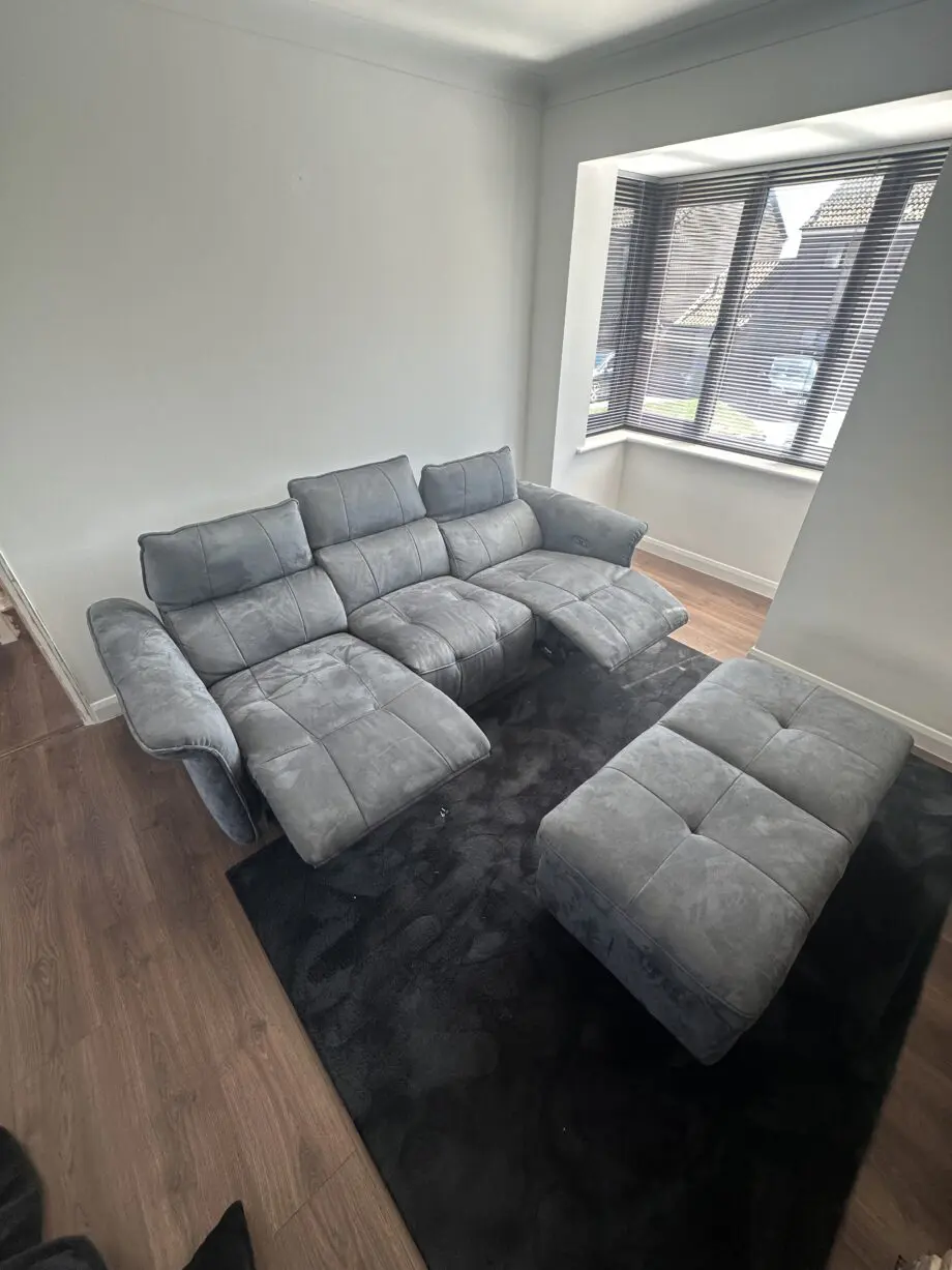 Sofology Cadenza sofa and footstool lead grey