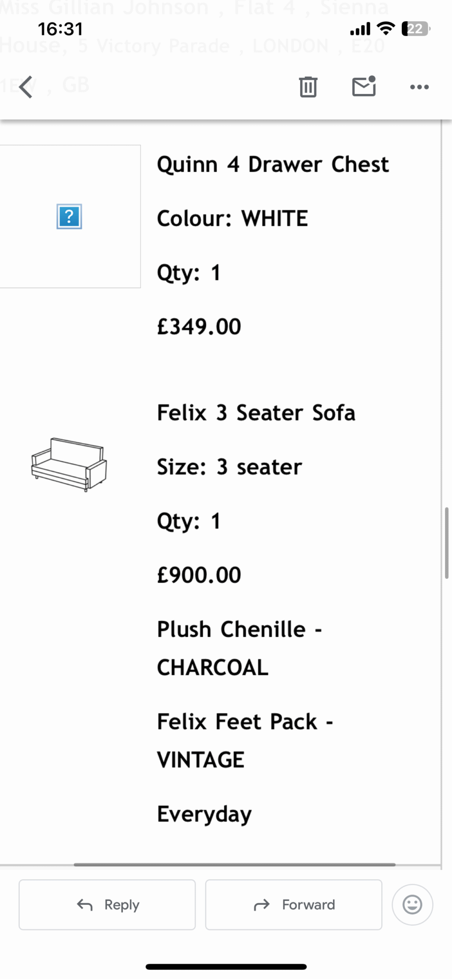 M&S Small 3 Seater Felix Sofa - Charcoal plush chenille