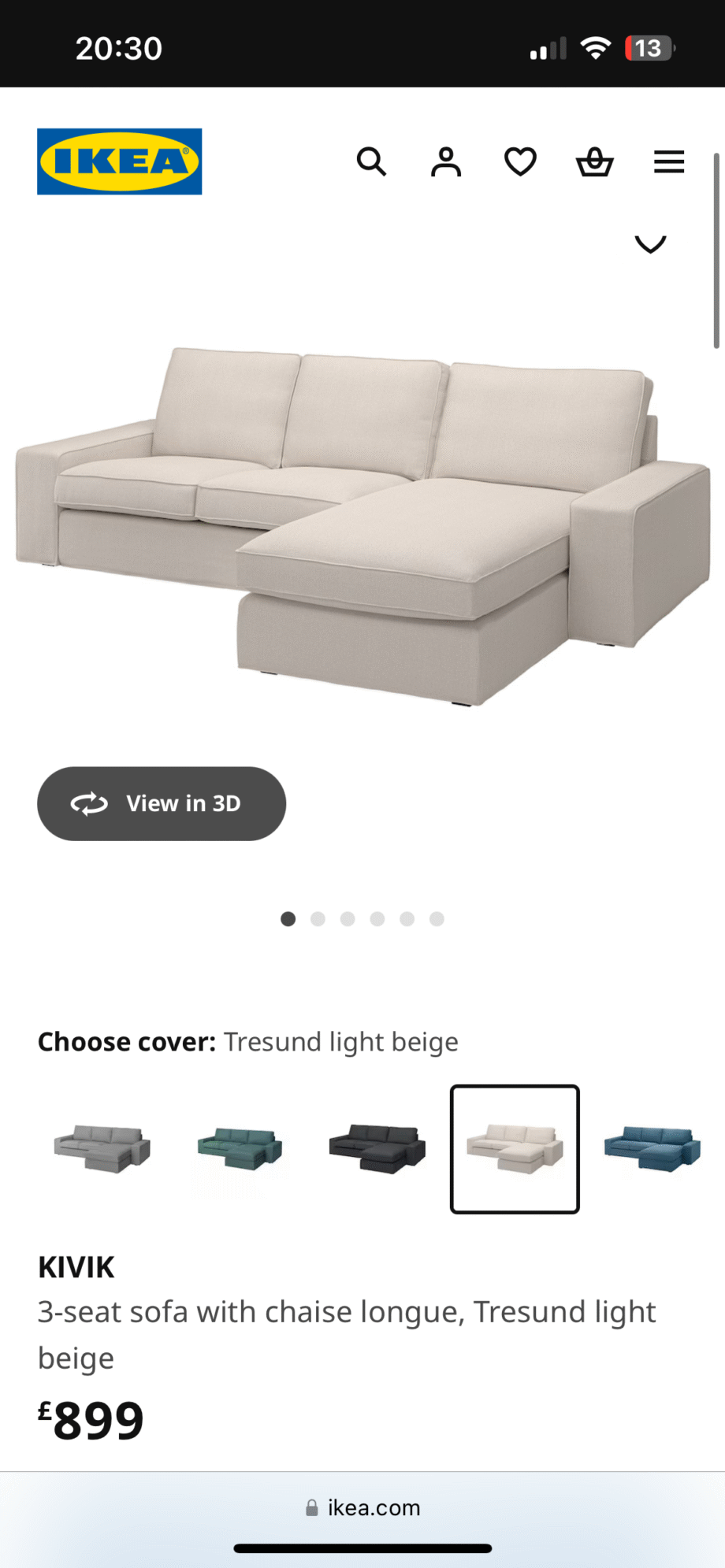 IKEA KIVIK 3-seat sofa corner sofa