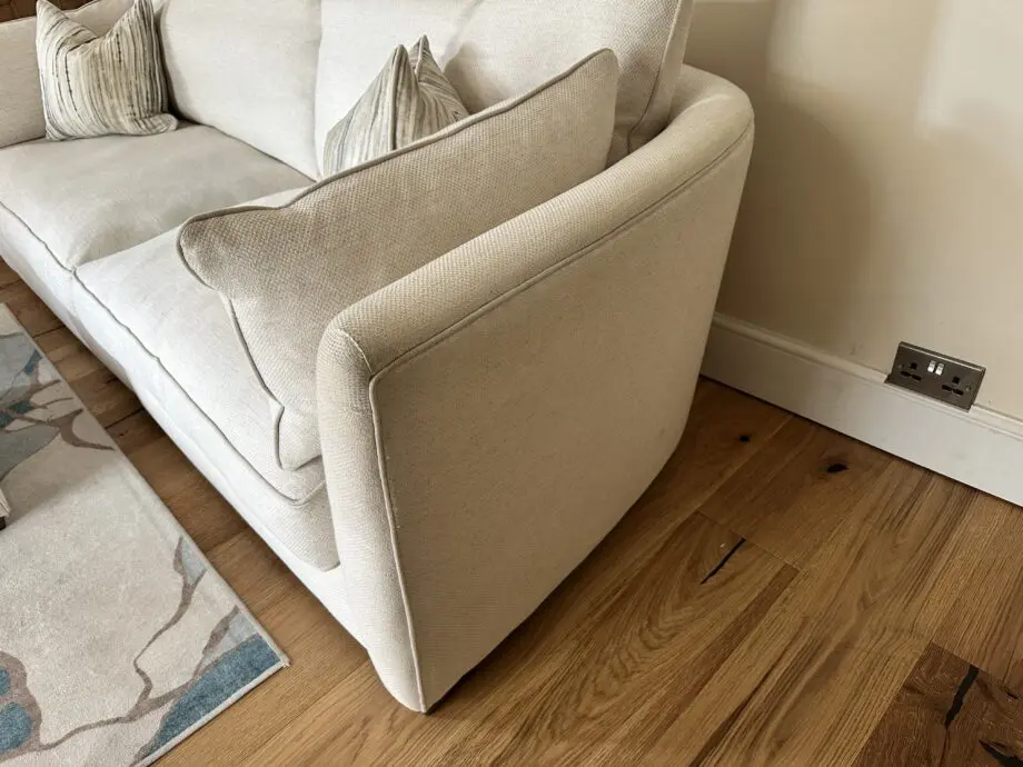 Collins and Haynes Bespoke 4 seat sofa & Large Matching Foot Stool with Storage