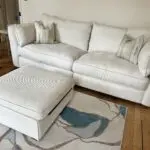 Collins and Haynes Bespoke 4 seat sofa & Large Matching Foot Stool with Storage