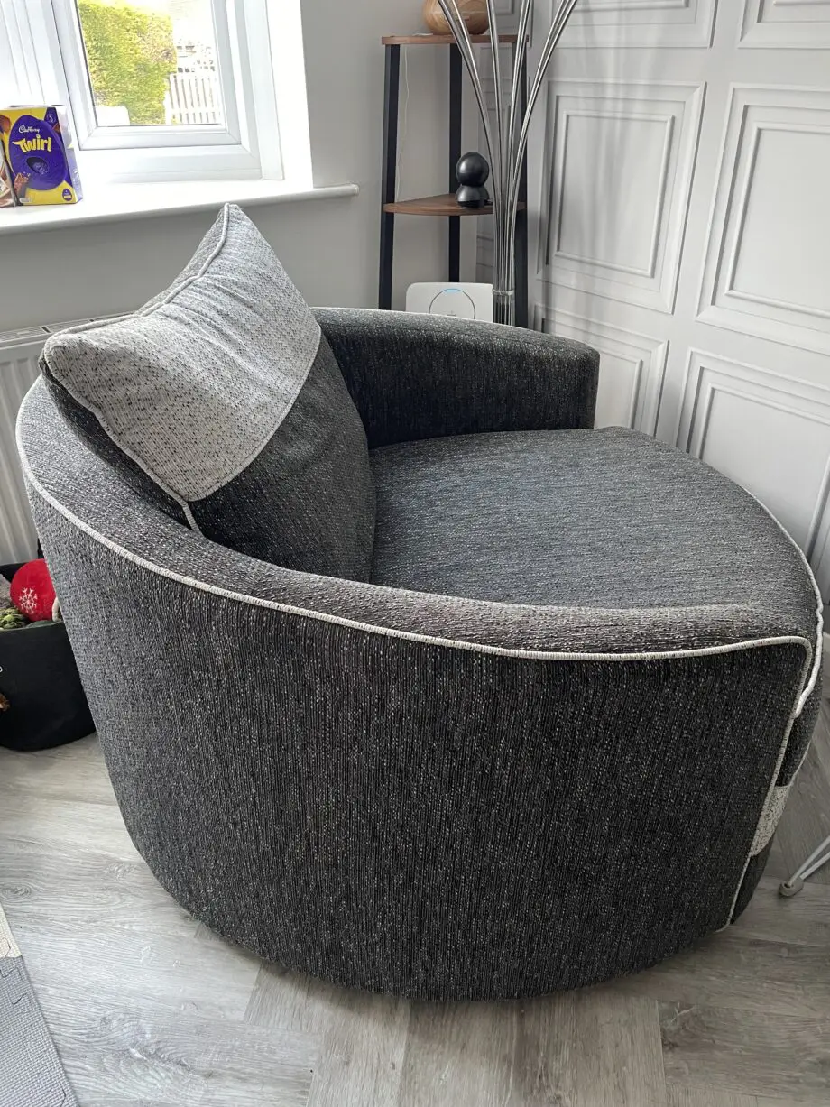 Dfs grey corner sofa and large cuddle chair