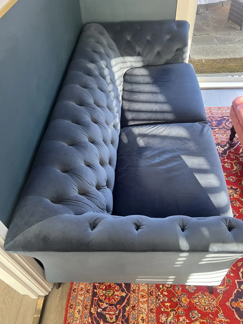 Danetti Dax 3 seater Chesterfield sofa navy blue velvet
