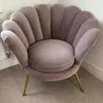 2 Modern velvet armchairs in blush pink