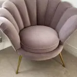 2 Modern velvet armchairs in blush pink
