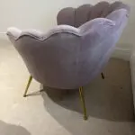 2 Modern velvet armchairs in blush pink