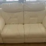 DFS 2 and 3 seater cream leather reclining sofas