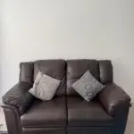 Brown leather 2 seater manual recliner