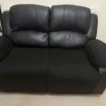 Two Seater Black Manual Recliner Sofa
