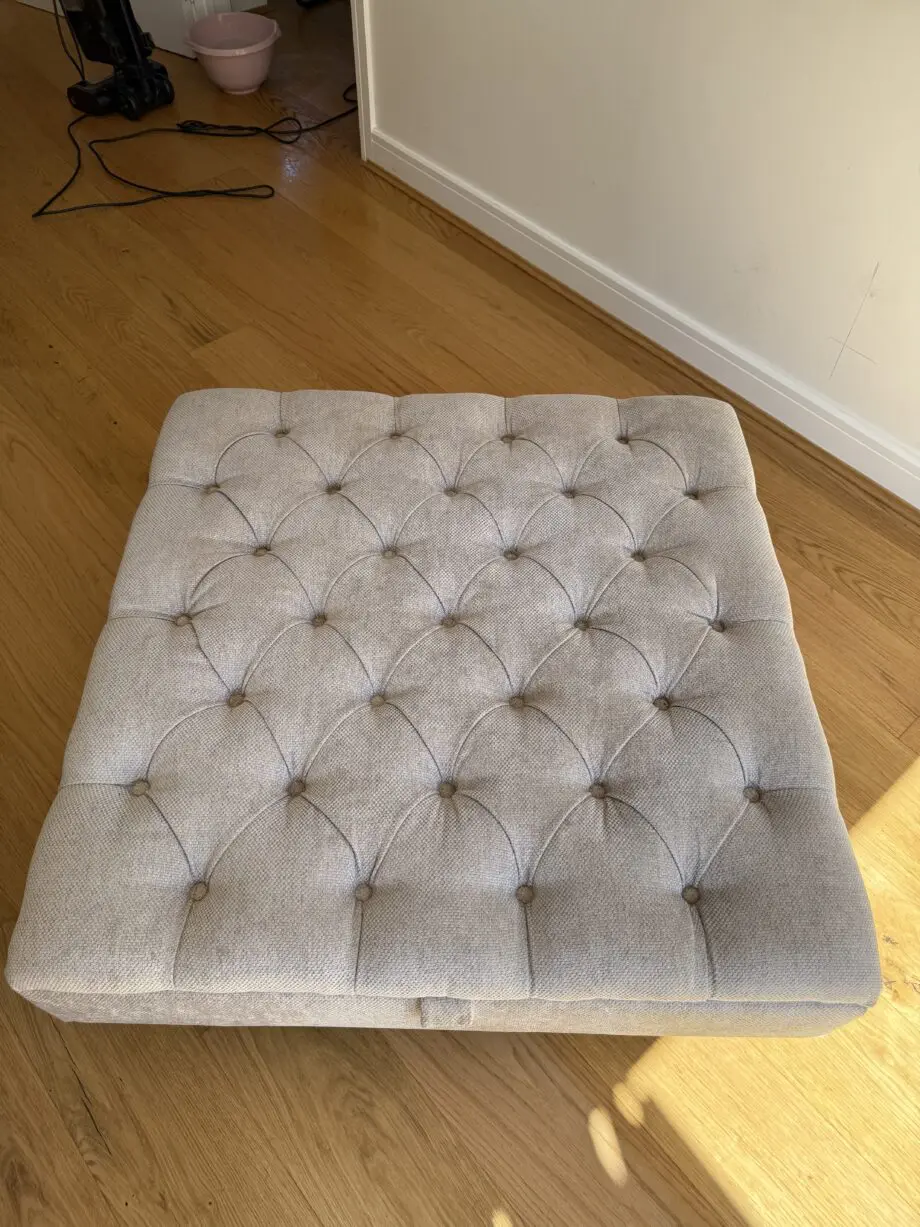 Gosford grey high back, deep sit sofa, Armchair and footstool