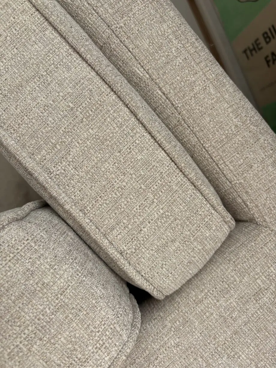 Daals Dipley Oatmeal Fabric 3 Seater Sofa and Ottoman Footstool