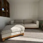 Daals Dipley Oatmeal Fabric 3 Seater Sofa and Ottoman Footstool