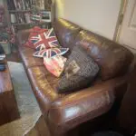 Brown leather sofa for sale