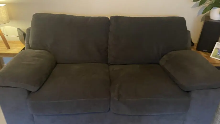 Sofology 3 and 2 seater charcoal sofa with ottoman footstool