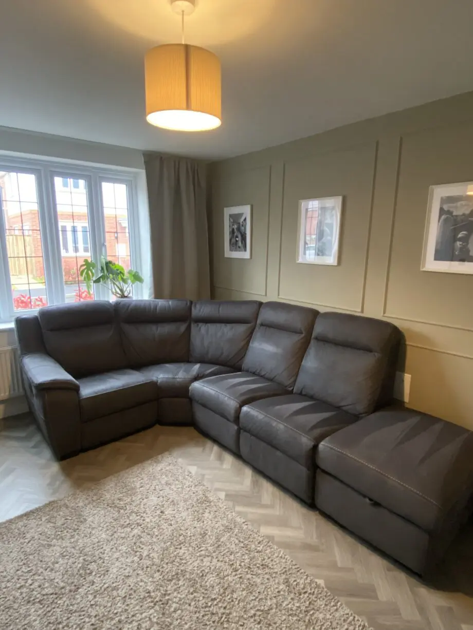 Modular corner sofa, electric recline with charging ports
