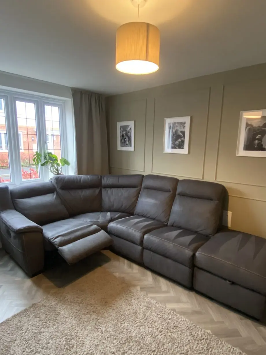 Modular corner sofa, electric recline with charging ports