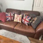 Brown leather sofa for sale