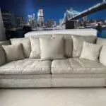 Designer Parker Knoll Burlington, Classic Grand Sofa, Fabric, Biscuit Colour