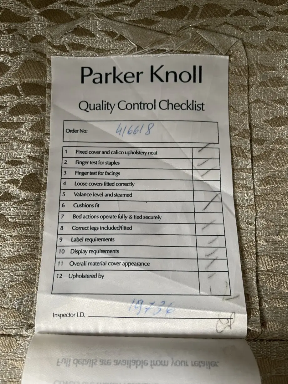 Designer Parker Knoll Burlington, Classic Grand Sofa, Fabric, Biscuit Colour