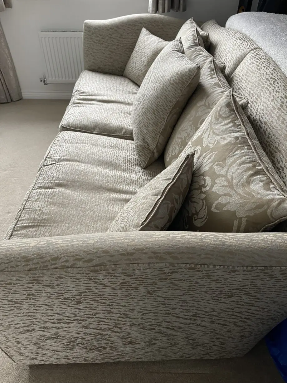 Designer Parker Knoll Burlington, Classic Grand Sofa, Fabric, Biscuit Colour
