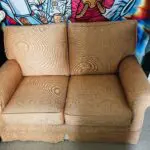 muted terracotta or burnt orange color Sofa bed