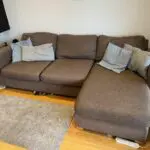 3-piece brown corner sofa