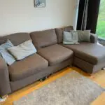 3-piece brown corner sofa