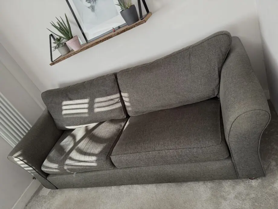 M&S 4 Seater Sofa, Loveseat & Footstool in Dark Grey Fabric