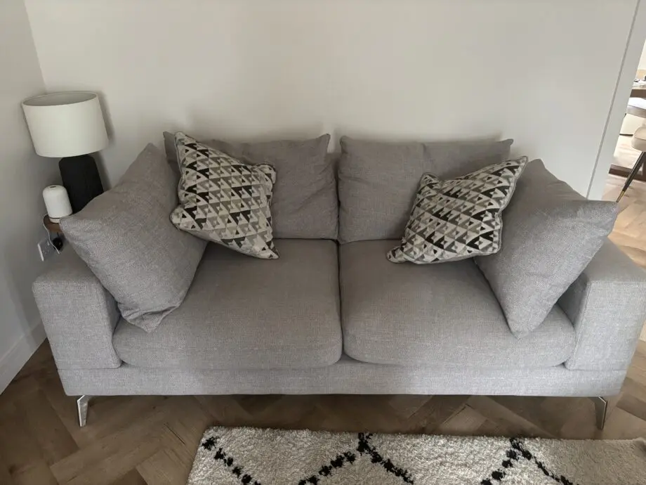 Sofology grey cedar 2 x 3 seater and 1 x storage footstool