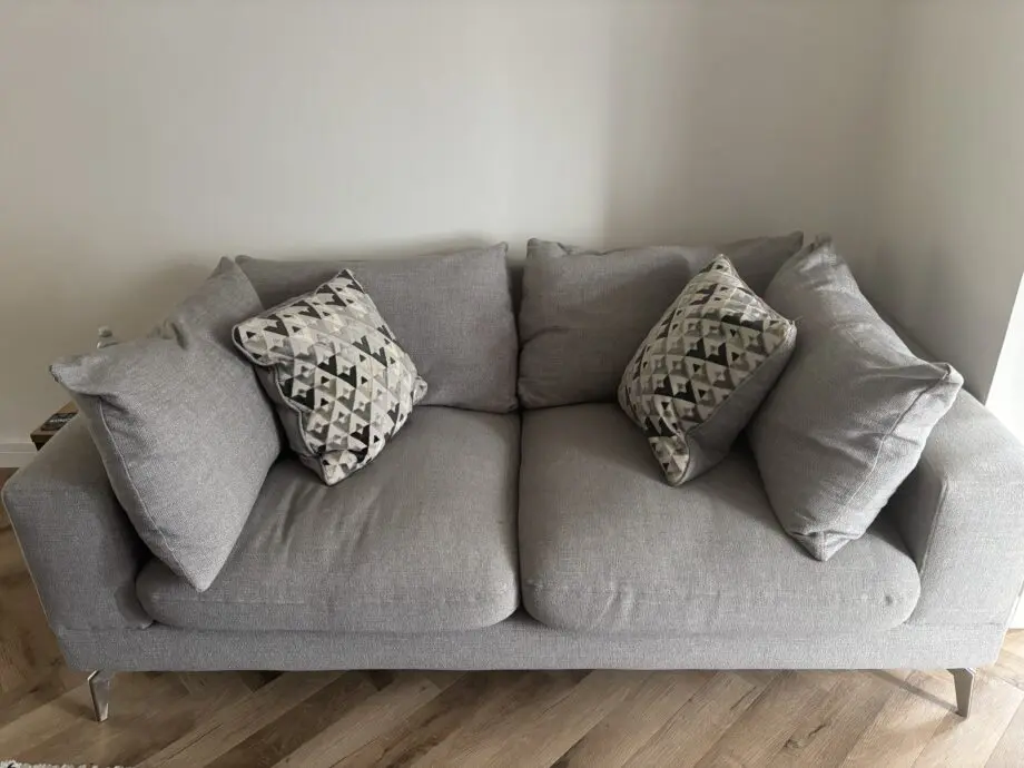 Sofology grey cedar 2 x 3 seater and 1 x storage footstool