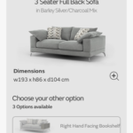 Sofology grey cedar 2 x 3 seater and 1 x storage footstool