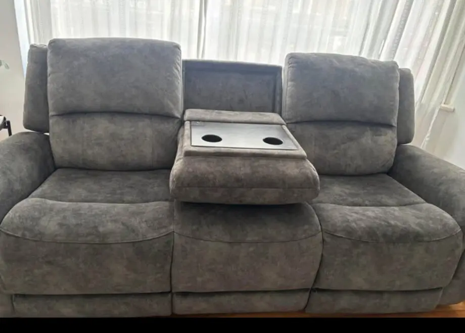 3 seat power recliner and table sofa