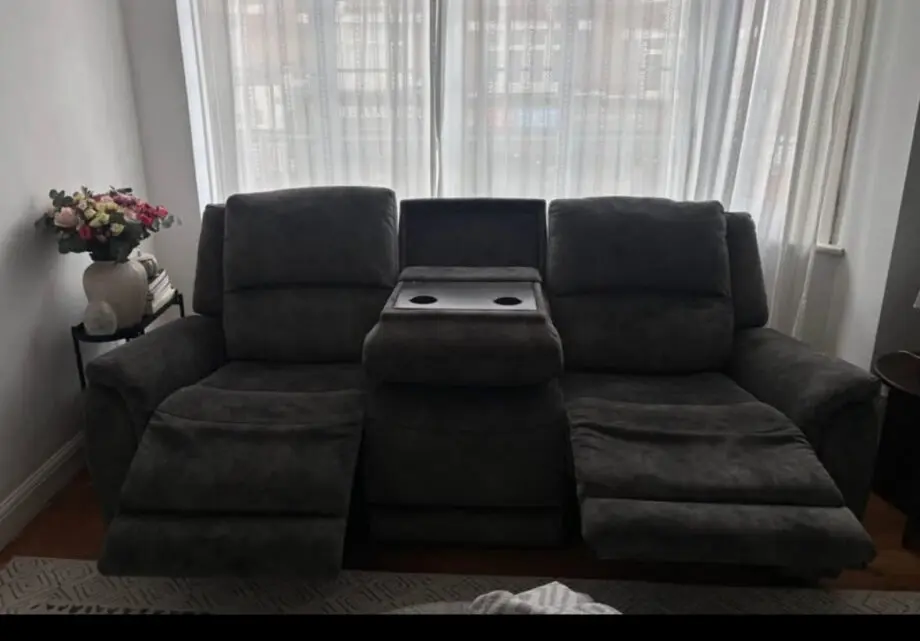 3 seat power recliner and table sofa