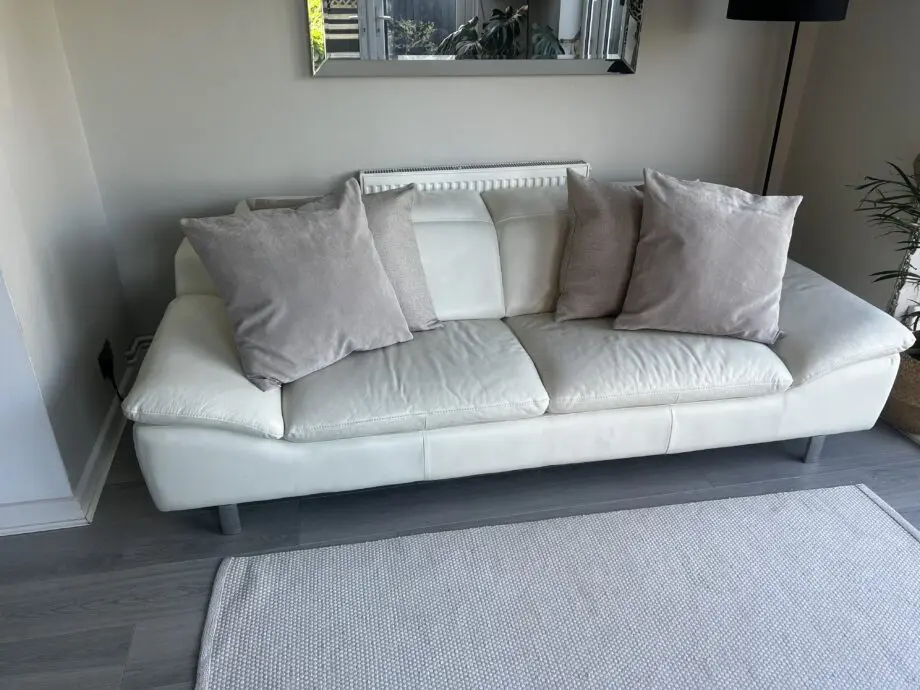 Harveys White Leather 3 Seater